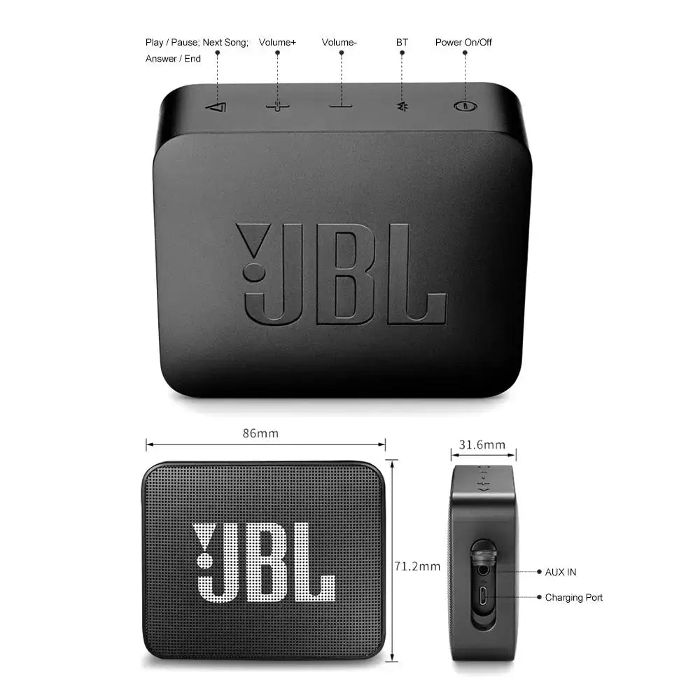 JBL Go 2: Waterproof Wireess Portable Sound - Gifts