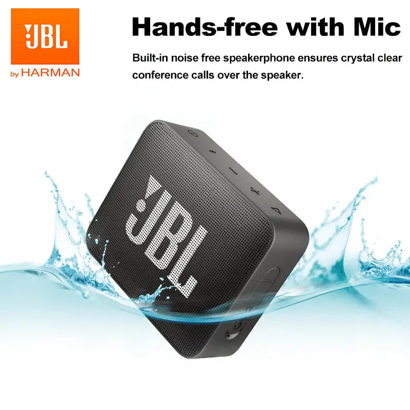 Black JBL GO2 IPX7 Waterproof Wireless Speaker perfect for music on the go