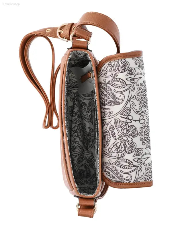 Jessica Simpson Jessie Crossbody Handbag in Cognac with Faux Shearling - Chic and Versatile! - Estalios