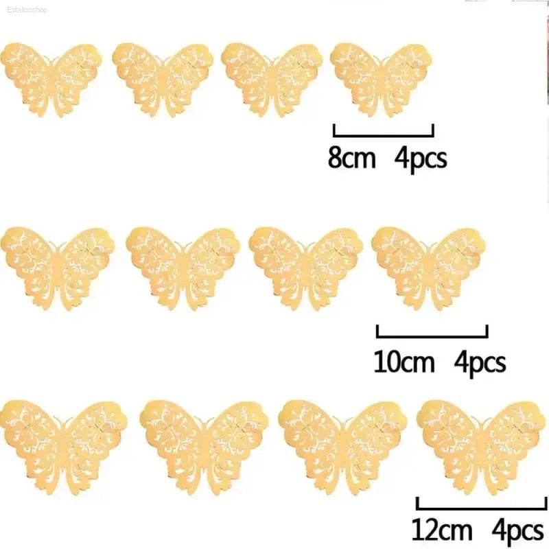 JJYY 12Pcs 3D Hollow Butterfly Wall Stickers for Home Decor - Estalios