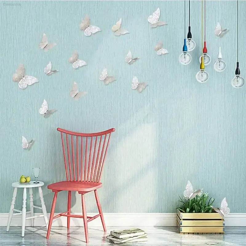 JJYY 12Pcs 3D Hollow Butterfly Wall Stickers for Home Decor - Estalios