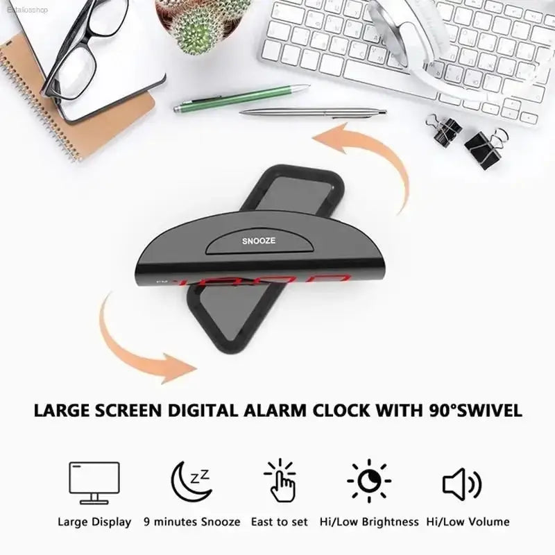 Jombo LED Digital Clock with 90 Degree Rotation for Modern Home Office Use - EstaliosShop
