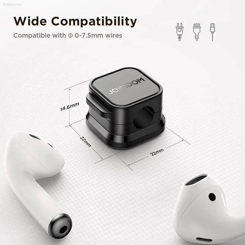 Joyroom Magnetic Cable Clips - Adjustable Cord Holder for Under-Desk Cable Management & Organization - Estalios
