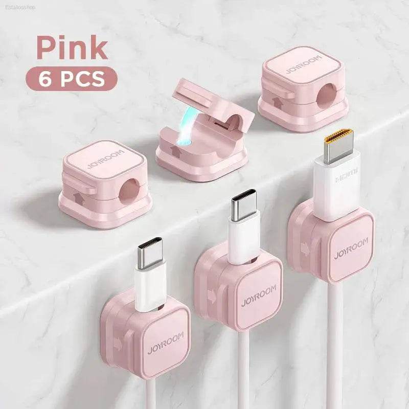 Joyroom Magnetic Cable Clips - Adjustable Cord Holder for Under-Desk Cable Management & Organization - Estalios