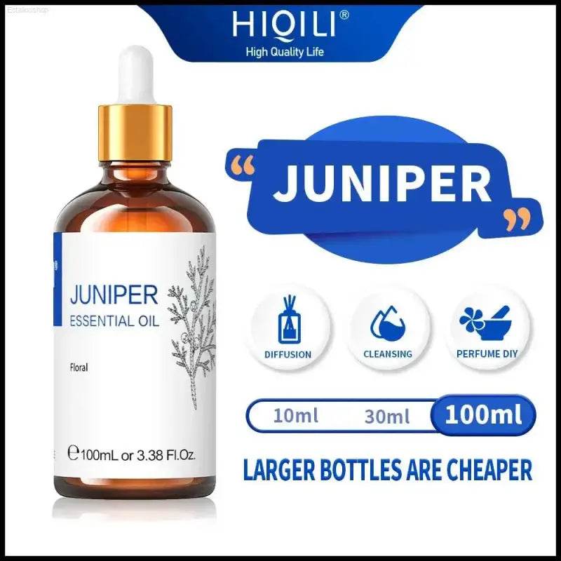 Juniper essential oil bottle.