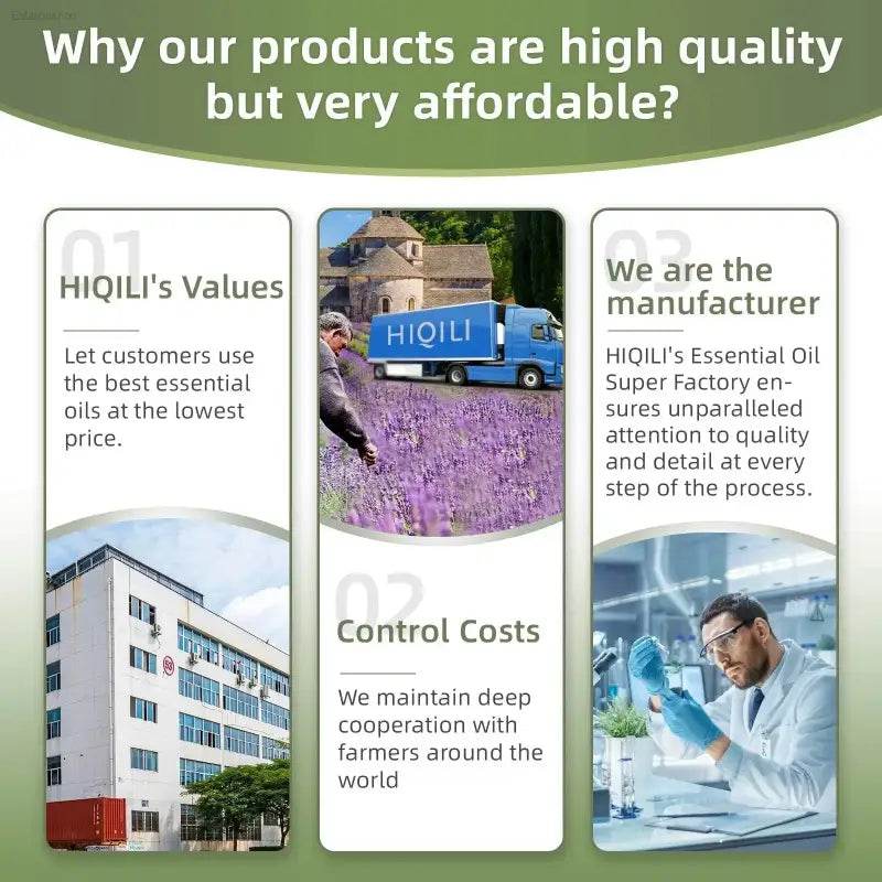 Essential oil company’s values and practices.