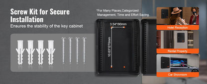 48-Key Lock Box with Adjustable Racks for Secure Key Storage - Estalios