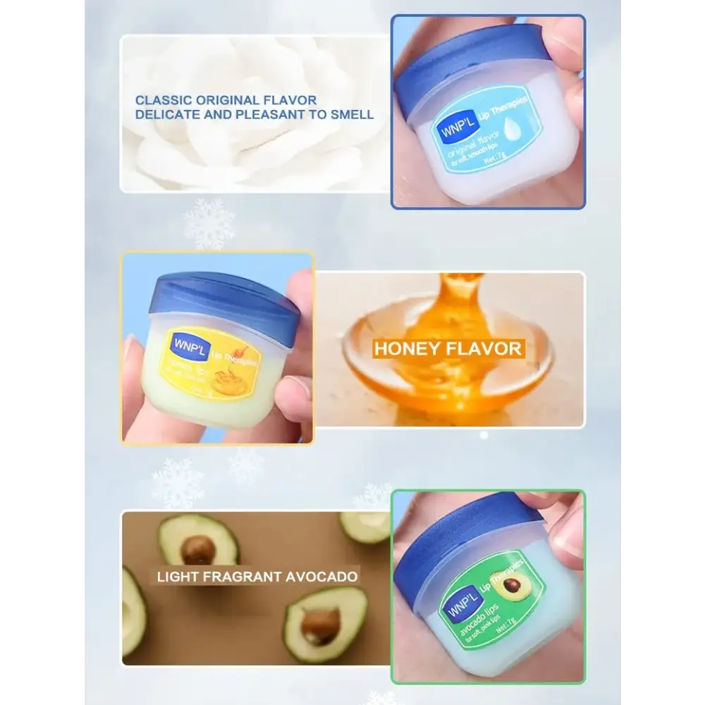 Assorted flavors of Kissable Lips Vaseline Repair Set for repairing dry lips