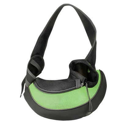 Green and black kitten travel carrier shoulder bag, USA sold for easy pet transport