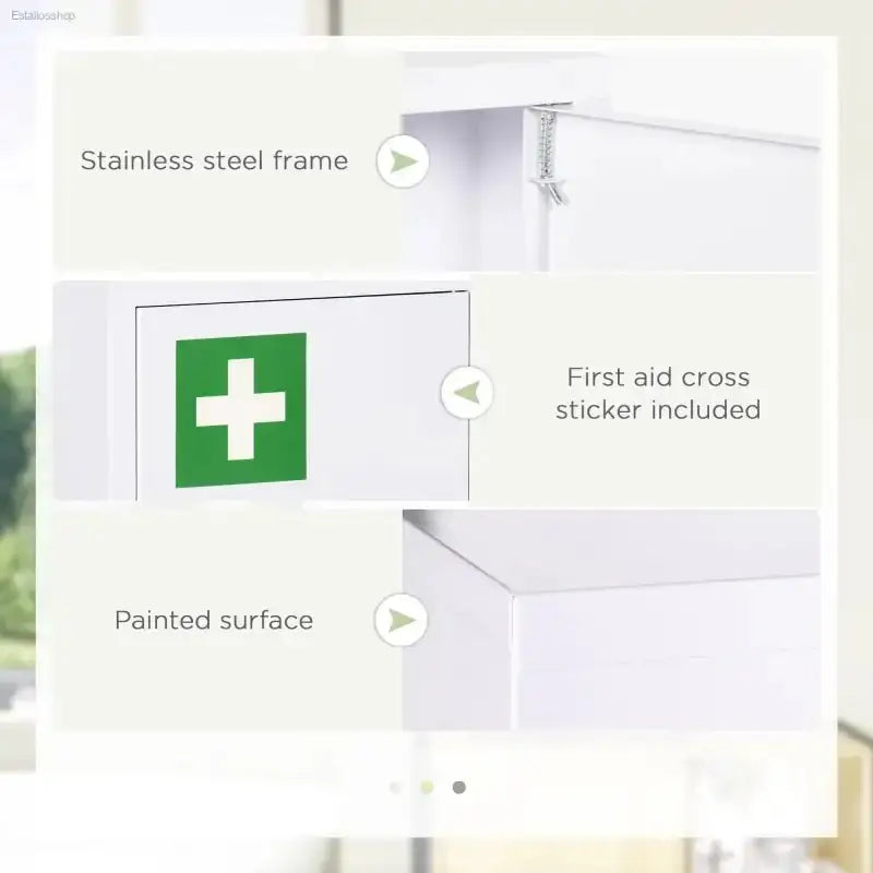 Kleankin Lockable Medicine Cabinet with Three Shelves for Organized Bathroom Storage - EstaliosShop