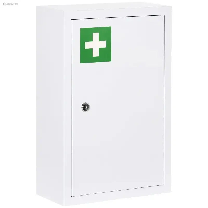 Kleankin Lockable Medicine Cabinet with Three Shelves for Organized Bathroom Storage - EstaliosShop
