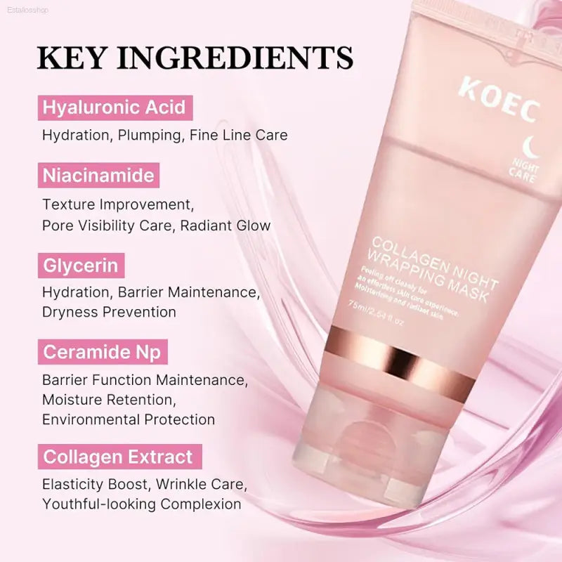 Revitalize Your Skin Overnight with Korean Collagen Peel-Off Mask - Deep Hydration Night Care Cream 75ml