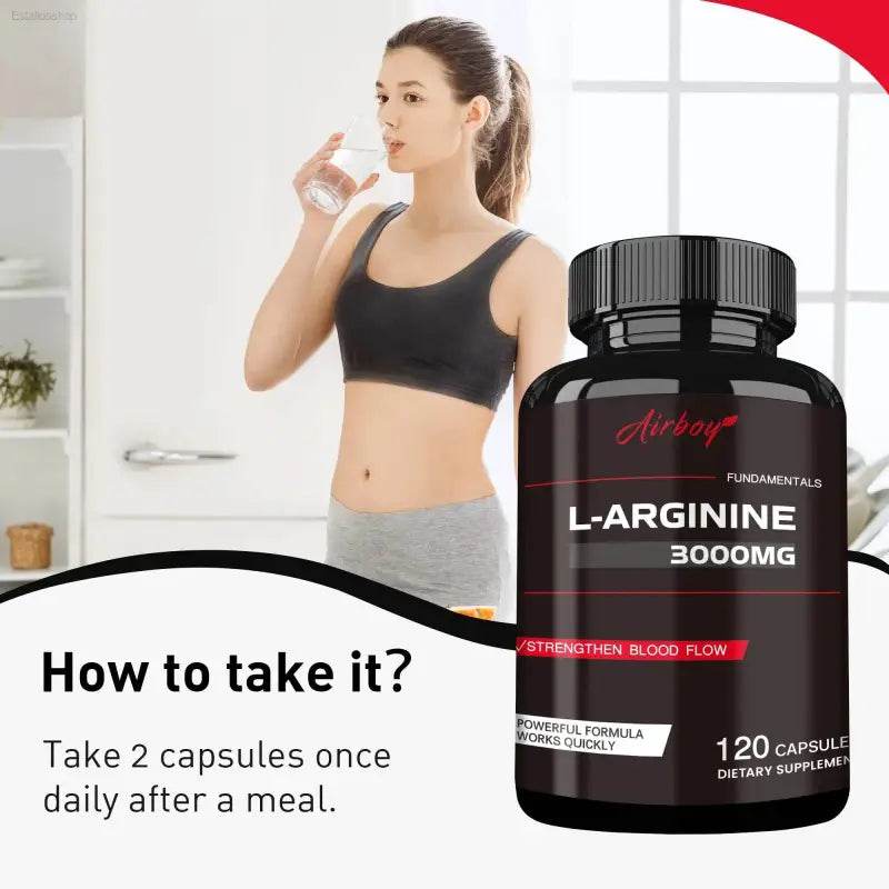 L-Arginine Capsules - Boost Energy, Muscle & Endurance - Estalios