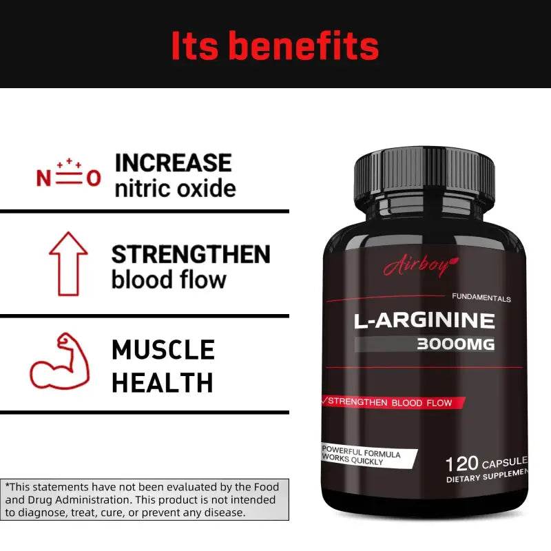 L-Arginine Capsules - Boost Energy, Muscle & Endurance - Estalios