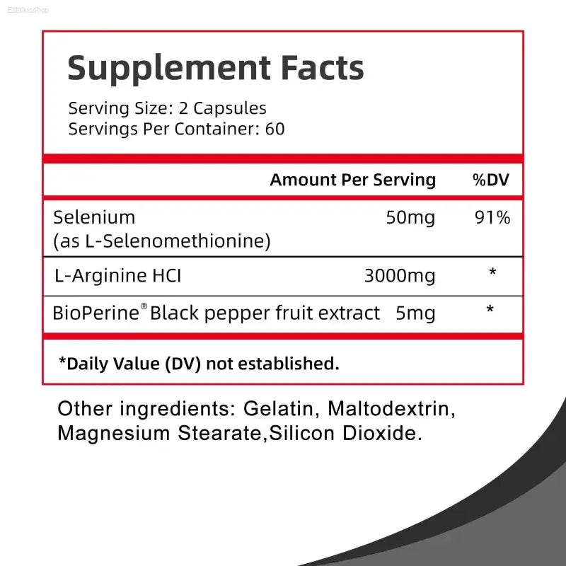 L-Arginine Capsules - Boost Energy, Muscle & Endurance - Estalios