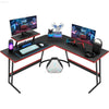L Shaped Gaming Desk Computer Corner Desk with Monitor Stand - Estalios