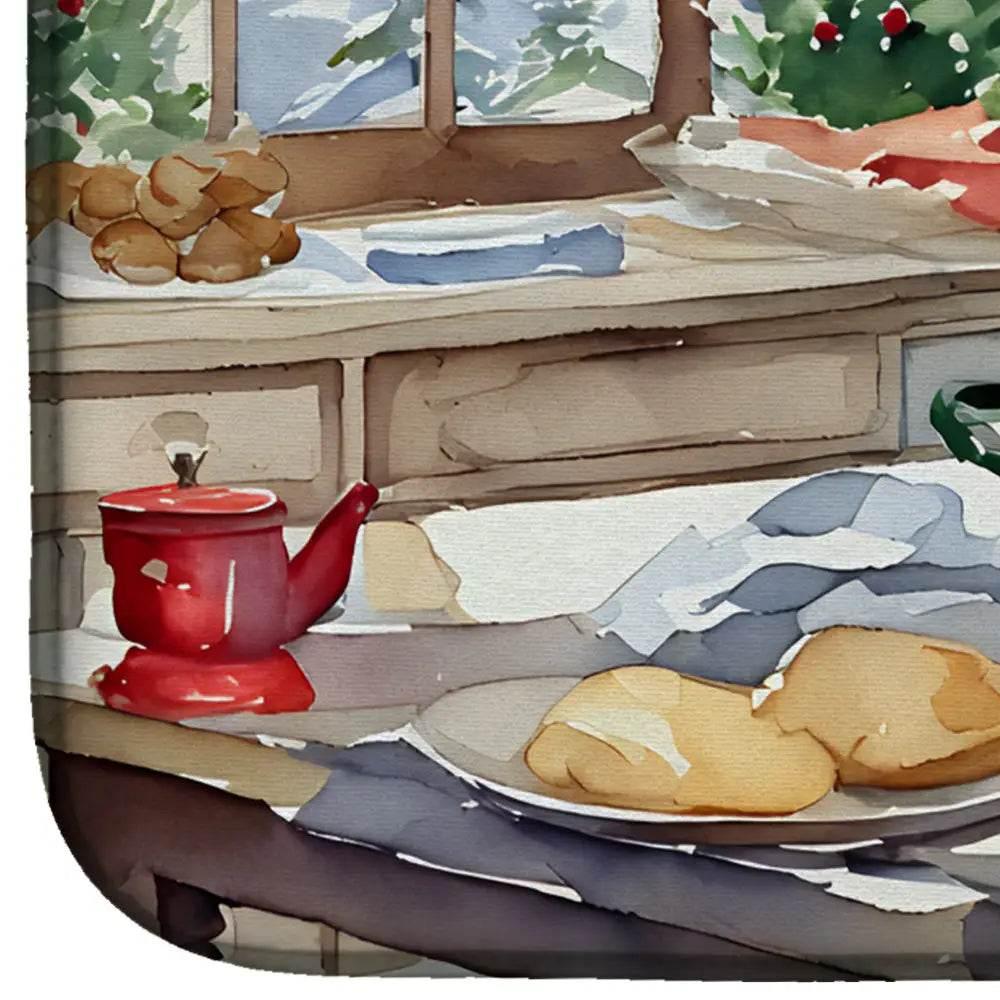 Labrador Retriever Christmas Dish Drying Mat for Countertops - Estalios