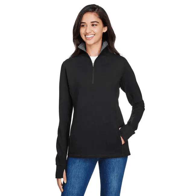 Ladies' Omega Stretch Quarter-Zip - Comfort in Charcoal - Estalios