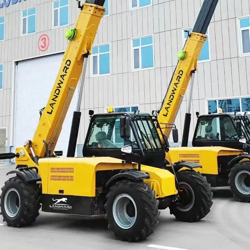 Yellow Landward TH1030 telescopic forklift loader showcasing versatility and power