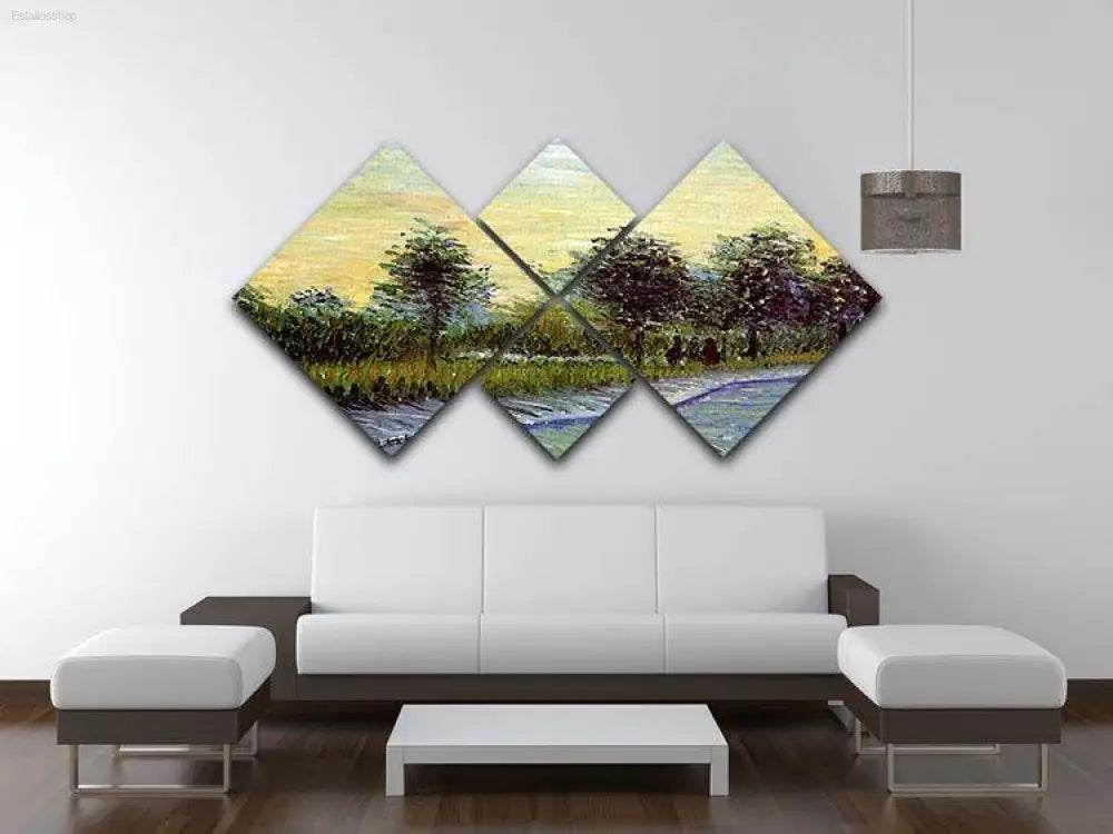 Lane in Voyer d Argenson Park 4 Square Canvas Art - Estalios