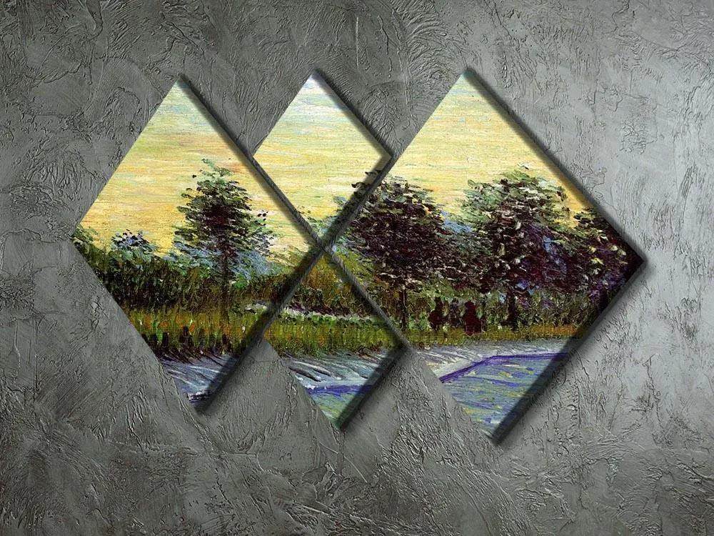 Lane in Voyer d Argenson Park 4 Square Canvas Art - Estalios
