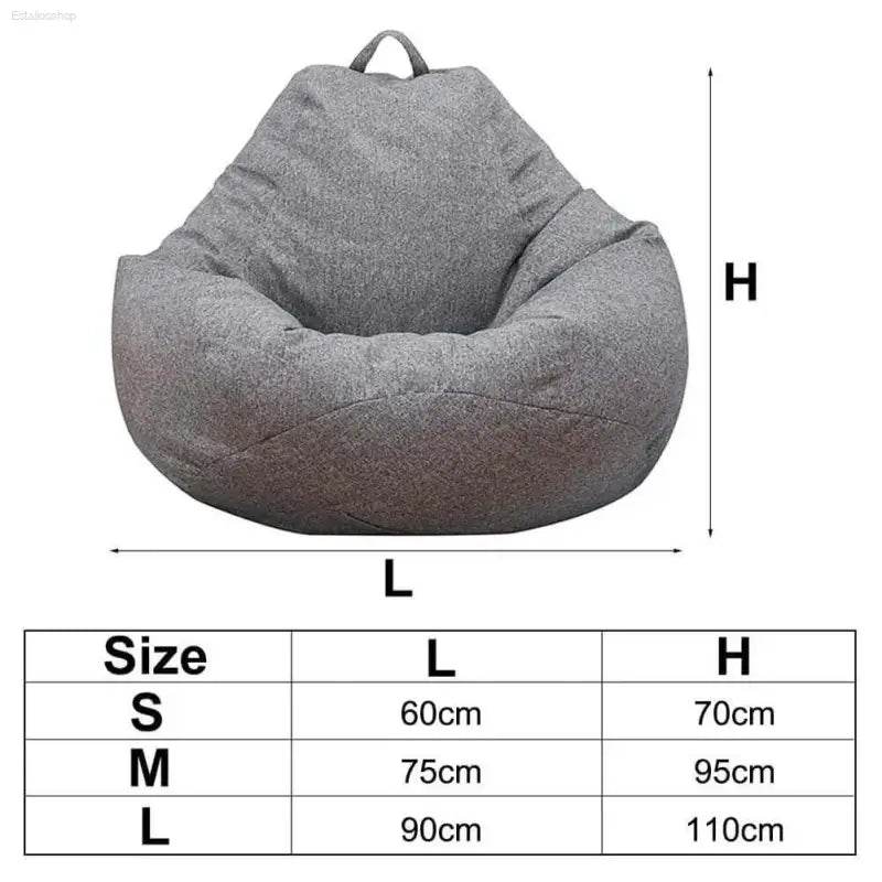Large Bean Bag Chair Cover Simple Design Indoor Lounger - Estalios