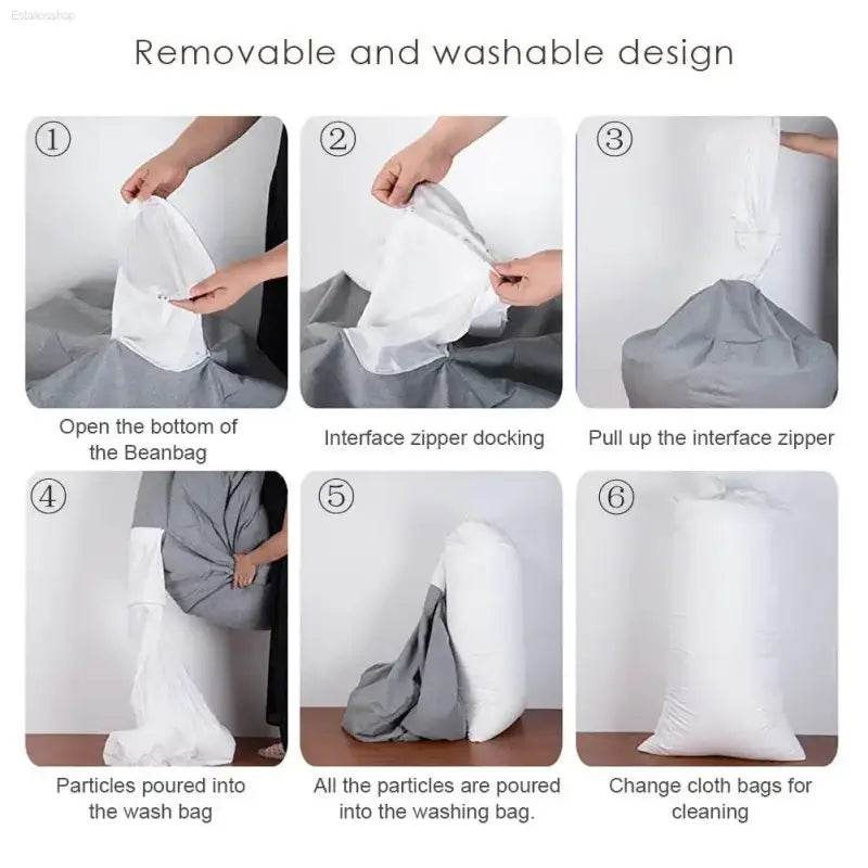 Large Bean Bag Chair Cover Simple Design Indoor Lounger - Estalios