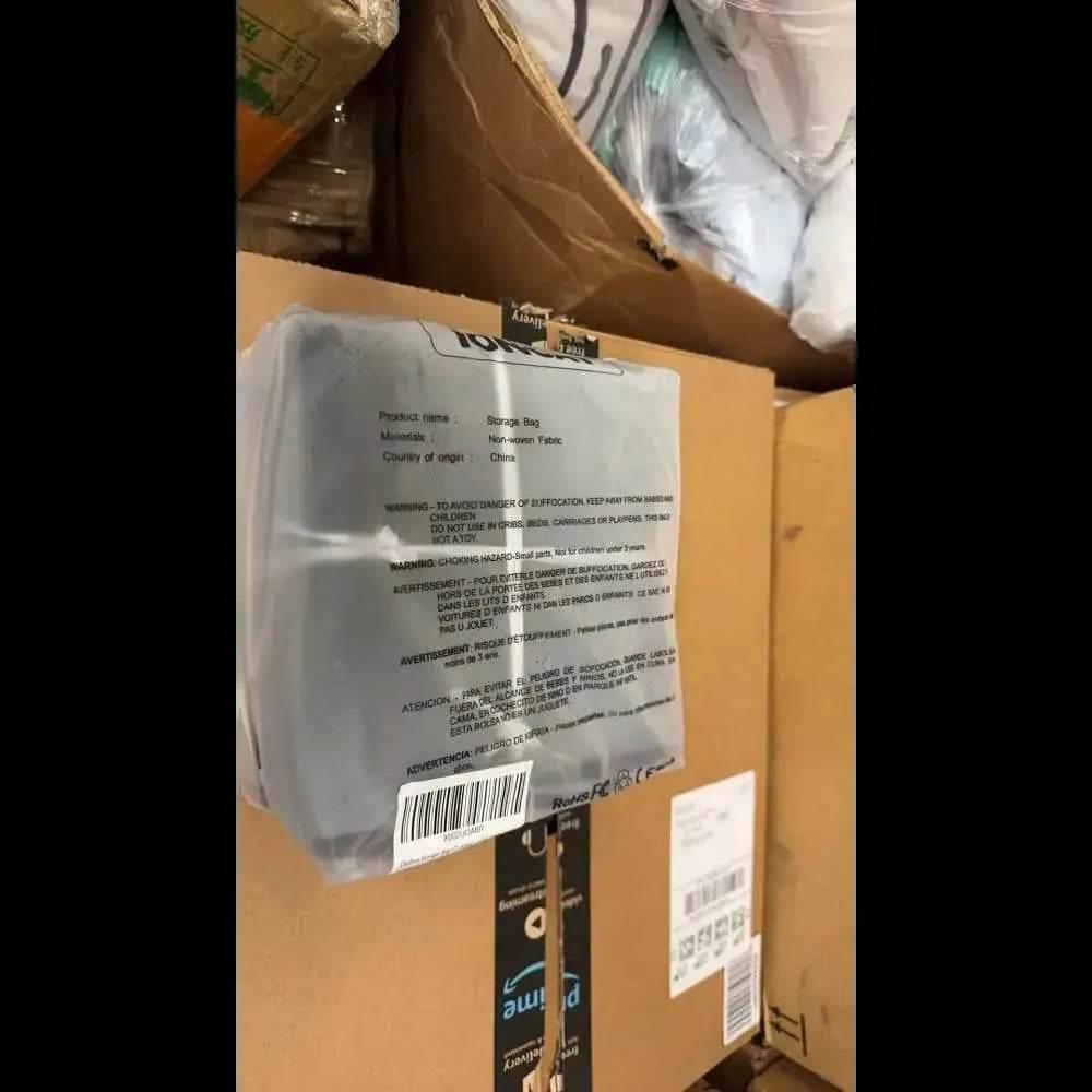Large Capacity Clothing Storage Bag Set of 3, 90L, Gray - Estalios
