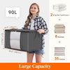 Large Capacity Clothing Storage Bag Set of 3, 90L, Gray - Estalios