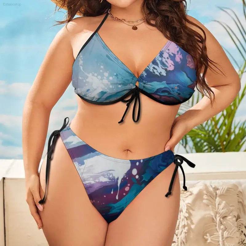 Large Size Bikini Swimsuit with Adjustable Straps - Estalios