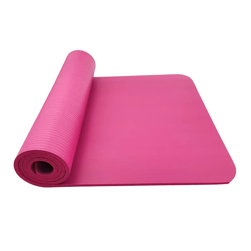 Partially rolled pink yoga mat from Large Size Slip Yoga Mat For Fitness collection