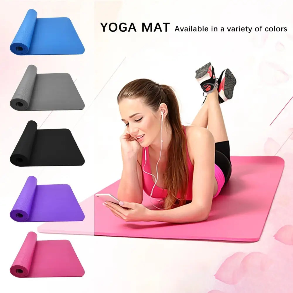 Large size slip yoga mat in vibrant colors for fitness enthusiasts