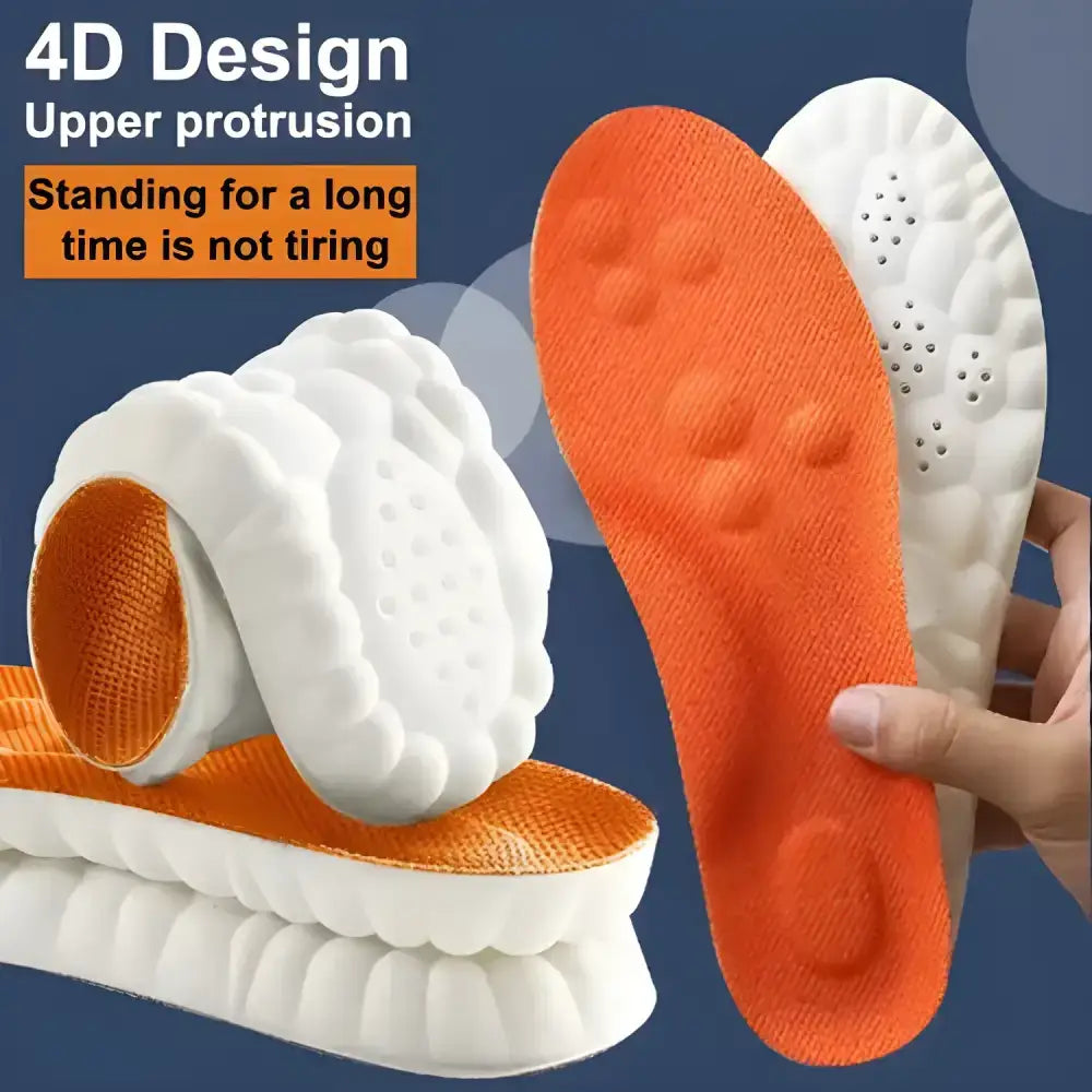 Cushioned Latex Sport Insoles with high elasticity latex in orange and white layers