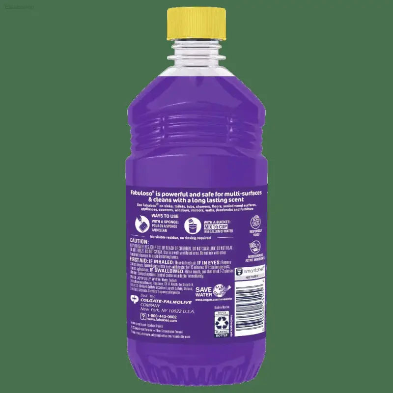 Purple cleaning liquid in a bottle.