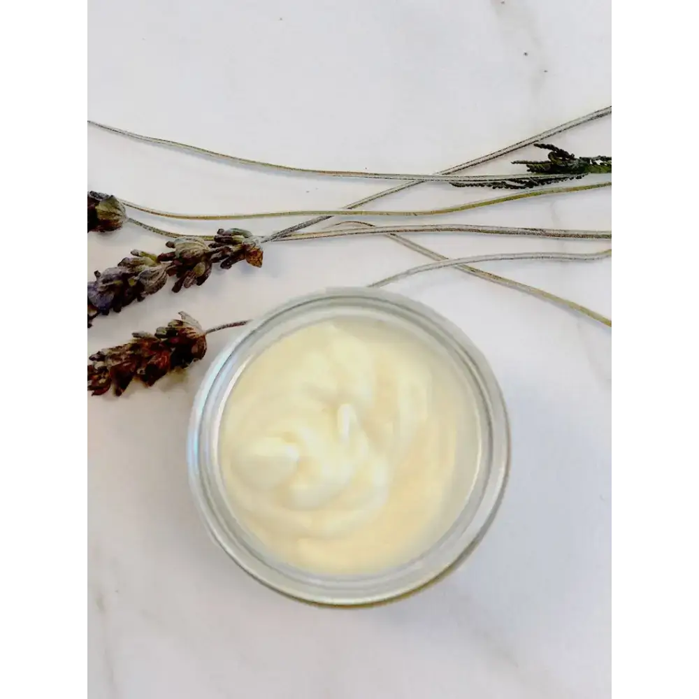 Jar of Lavender Gotu Kola Organic Facial Cream, a soothing cream facial moisturizer