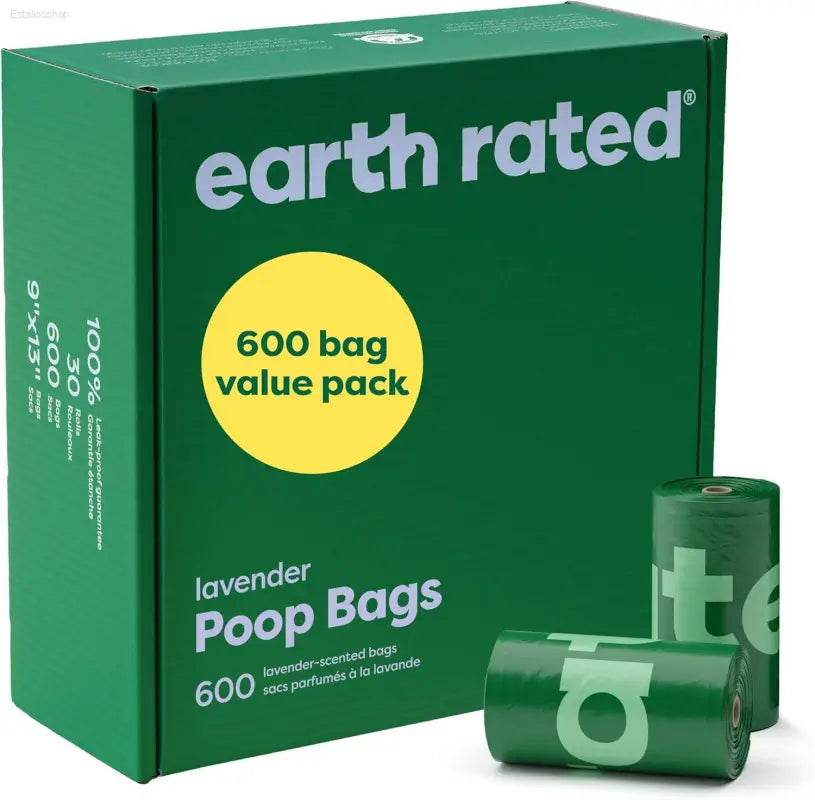Box of lavender-scented dog poop bags.