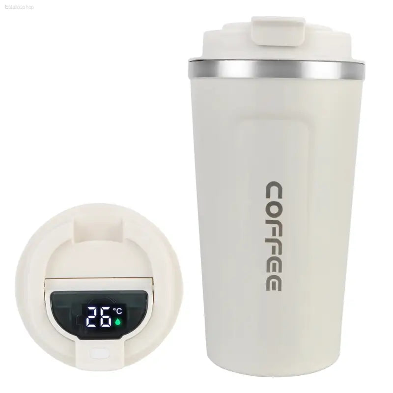 Leak-Proof Travel Thermo Mug - 510ML Temperature Display for Tea, Coffee & Hot Water
