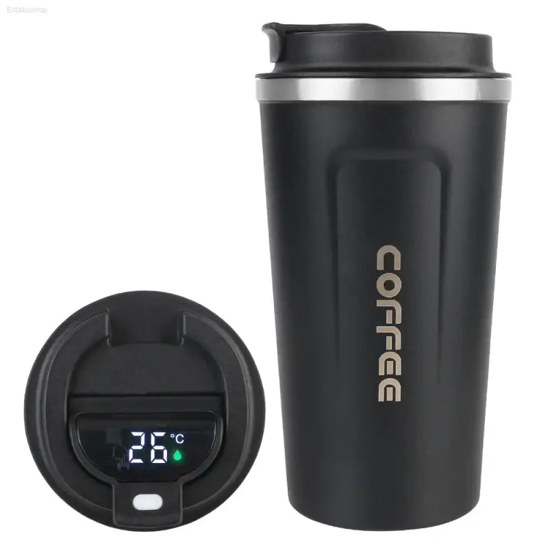 Leak-Proof Travel Thermo Mug - 510ML Temperature Display for Tea, Coffee & Hot Water