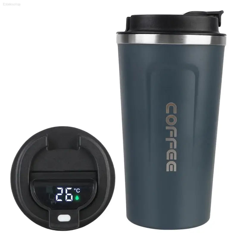 Leak-Proof Travel Thermo Mug - 510ML Temperature Display for Tea, Coffee & Hot Water