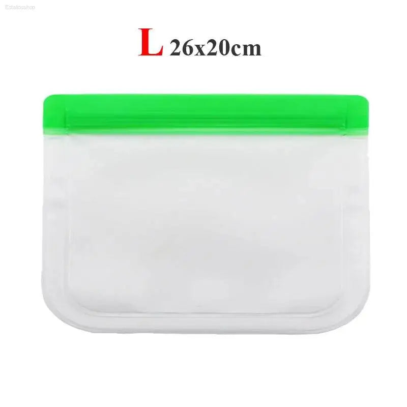 Leakproof Reusable Silicone-Free Food Storage Bags - Fresh Keeping Ziplock Bags for Fruits and More - Estalios