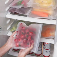 Leakproof Reusable Silicone-Free Food Storage Bags - Fresh Keeping Ziplock Bags for Fruits and More - Estalios