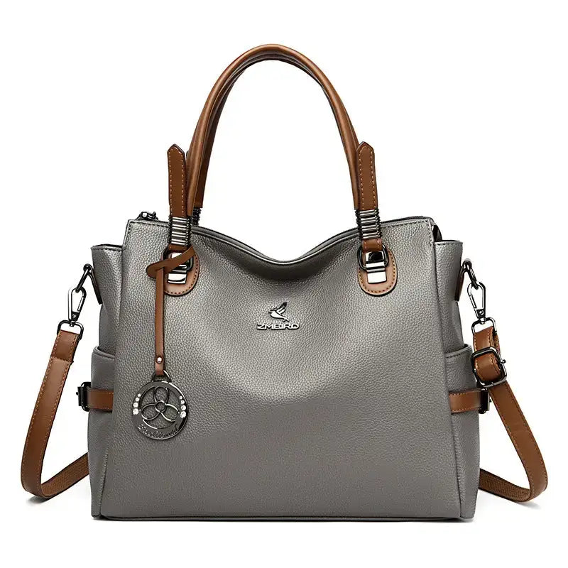 Leather Handbag Gift Card Bag in Dark Khaki