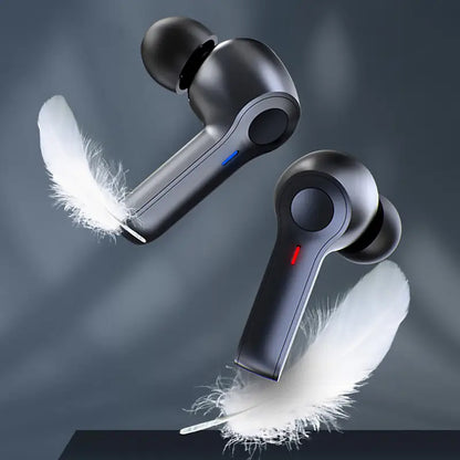 LED Display Wireless Earbuds TWS with feather design for style and comfort