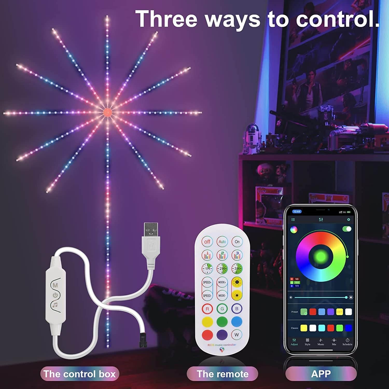 LED Fireworks Lights with Bluetooth App Control for Stunning Atmosphere - Estalios