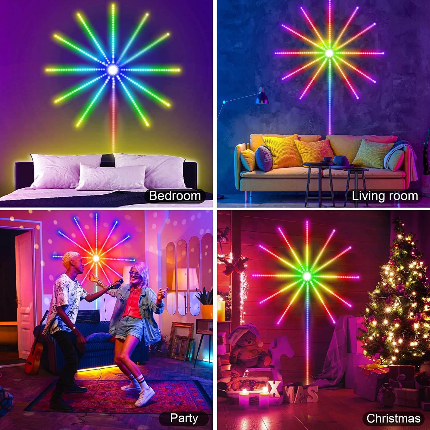 LED Fireworks Lights with Bluetooth App Control for Stunning Atmosphere - Estalios