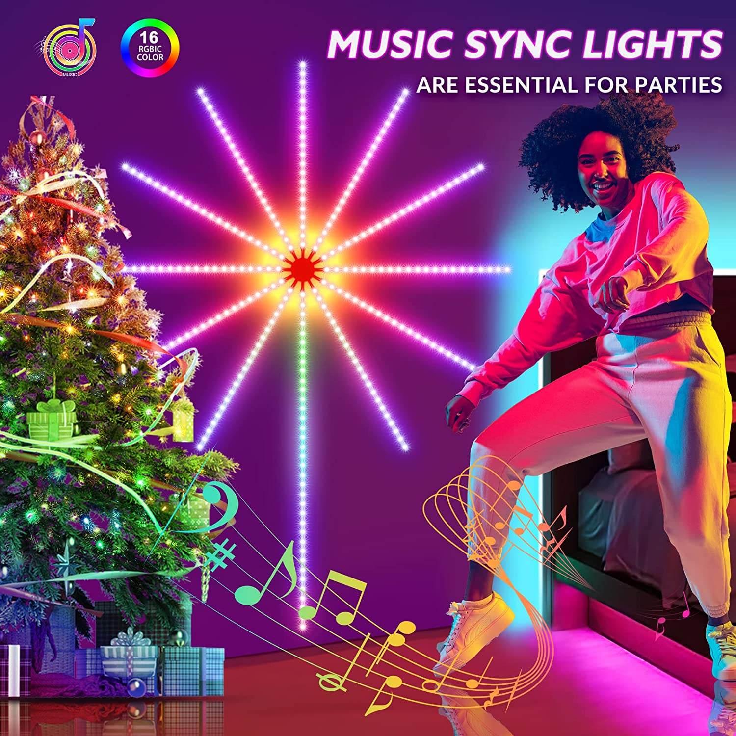 LED Fireworks Lights with Bluetooth App Control for Stunning Atmosphere - Estalios