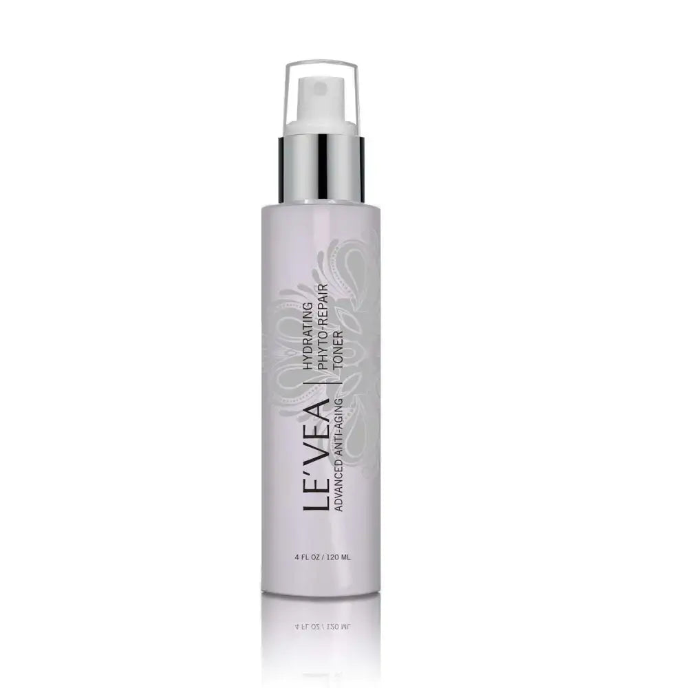 White bottle of LeVea Phyto Repair Hydrating Instant Spray with silver pump