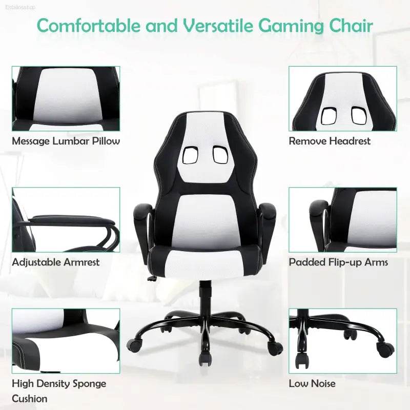 Black and white gaming chair.