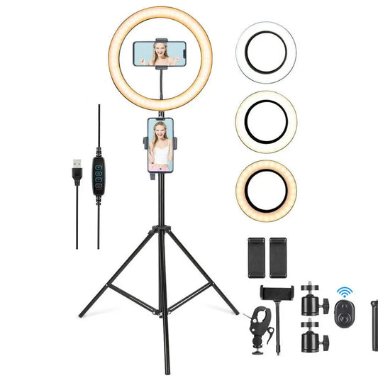 LED Ring Light Tripod Stand Kit with accessories for perfect selfies every time