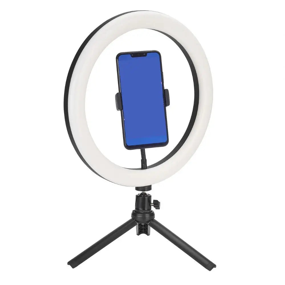 LED Ring Light with Phone Holder on Tripod Stand for perfect selfies in the Level Up Kit